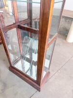 Glass Display Curio Cabinet with Wood Frame, 76" H x 44" W x 18" D, Dark Brown Finish - 6