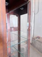 Glass Display Curio Cabinet with Wood Frame, 76" H x 44" W x 18" D, Dark Brown Finish - 7