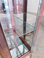 Glass Display Curio Cabinet with Wood Frame, 76" H x 44" W x 18" D, Dark Brown Finish - 8