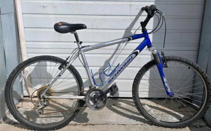 Schwinn Frontier 26" Mountain Bike, Blue/Silver, Hi-Ten Steel Frame, Front Suspension, 21-Speed