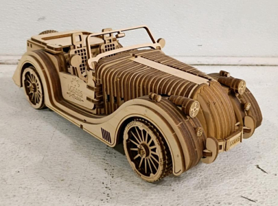 UGEARS Roadster VM-01 Mechanical Wooden Model Kit &ndash; Assembled, Functional Features