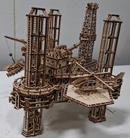 Wood Trick Offshore Rig Platform Mechanical Model Kit &ndash; 1,180 Pieces, Fully Assembled