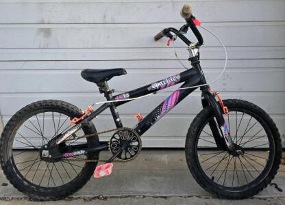 Next Sparkle 20" Children's BMX Freestyle Bike &ndash; Black with Pink/Purple Graphics