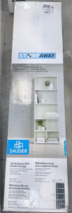 Sauder StoreAway Tall Bookcase with Divided Storage, White, Engineered Wood, 70.87" x 23.46" x 11.54"