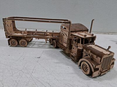 UGEARS Heavy Boy Truck VM-03 with Trailer, Assembled, Wooden Mechanical Model