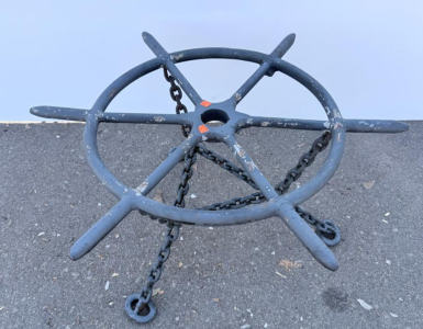 Steel Multi-Fluke Spider Drag Anchor, 36" Diameter, 6 Flukes, Approx. 75&ndash;120 lbs, w/ Chains