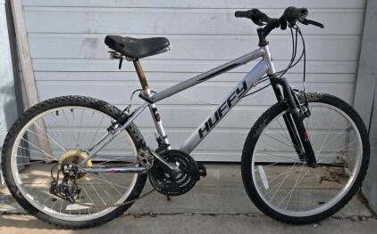 Huffy Rock Creek 24" Mountain Bike, 18-Speed, Steel Frame, Front Suspension, Silver/Black