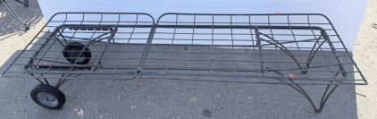 Metal Nursery Cart, Steel Platform 60"x20", 2-Wheel, Black Powder-Coated, 400&ndash;600 lb Capacity
