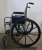 Invacare Tracer EX2 Manual Wheelchair, 18" Seat, Blue Vinyl, Folding Frame, Swing-Away Leg Rests - 2