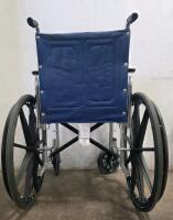 Invacare Tracer EX2 Manual Wheelchair, 18" Seat, Blue Vinyl, Folding Frame, Swing-Away Leg Rests - 3
