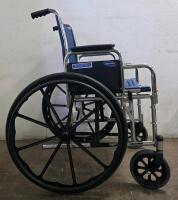 Invacare Tracer EX2 Manual Wheelchair, 18" Seat, Blue Vinyl, Folding Frame, Swing-Away Leg Rests - 4