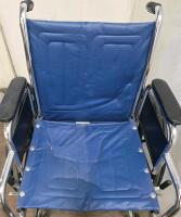Invacare Tracer EX2 Manual Wheelchair, 18" Seat, Blue Vinyl, Folding Frame, Swing-Away Leg Rests - 6