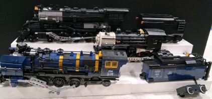 LEGO Custom Steam Locomotive Collection &ndash; 3 Engines, 2 Tenders, Unique Decals, Display Models