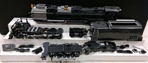 Custom LEGO Steam Locomotive Train MOC, Black/Gray, 250-400 pcs, Tender