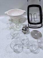 Assorted KitchenAid Dish Rack, Glass Teacup Set, Teapot, Colander, Plates, Rev-A-Shelf Lot - 2