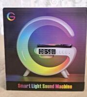 (1) WallarGe Auto Set Digital Wall/Desk Clock W/ Alarm, Calendar, Indoor Temperature & Humidity Display & (1) Smart Light Sound Machine - Rythm RGB Light Bar, Smart Alarm Clock & Wireless Charger - 4