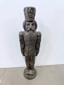 38&rdquo; Antique Bronze Nutcracker Soldier Statue &ndash; Resin, Decorative Holiday Display