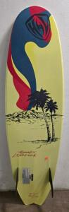 Hyperlite Landlock Wakesurf Board, 5'11", Twin Fin - Yellow Palm Graphics