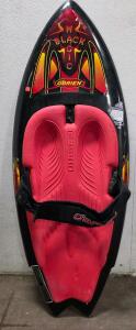 O'Brien Black Magic Kneeboard, 51.5" x 22.3", Rotomolded with Retractable Fins