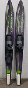 O'Brien Celebrity Jr. 58" Youth Combo Water Skis, Adjustable Bindings, Purple/Green, Fits 80-120 lbs