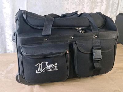 (1) Dream Duffel - Large Rolling Duffel Bag Filled W/ Assorted Shoulder Bags