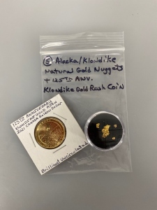 (5) Alaska/ Klondike Gold Nuggets and Klondike Gold Rush Coin