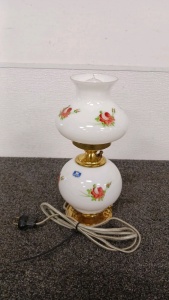 Vintage Floral-Design Decorative Lamp 12" H
