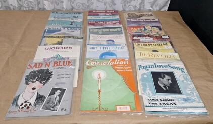 (20) Pieces Of Assorted Vintage Sheet Music