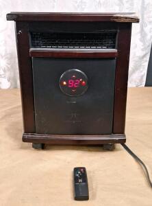 (1) Heat Storm Infrared Heater W/ Remote & Wheels, 12"D x 14"W x 18"T