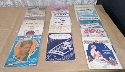 (20) Pieces Of Assorted Vintage Sheet Music