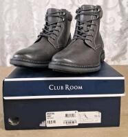 (1) Pair Of Club Room Men's Westin Lace-Up Ankle Boots In Gray, Size 10.5 M,