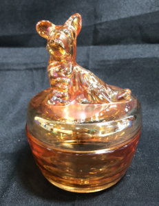 Vintage Jeanette Marigold Carnival Scotty Dog Powder Jar