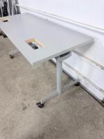 Flip-Top Training Table, 60"x24", Silver Frame, Laminate Top, Casters, Cable Cutouts - 4