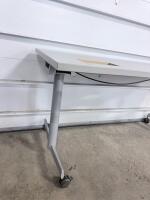 Flip-Top Training Table, 60"x24", Silver Frame, Laminate Top, Casters, Cable Cutouts - 6