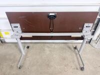 Flip-Top Training Table, 60"x24", Silver Frame, Laminate Top, Casters, Cable Cutouts - 8