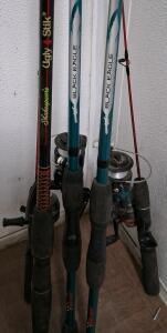 Shakespeare Ugly Stik & Black Eagle Spinning Rods with Reels, Medium Action, EVA Handles