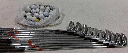 Thunderbolt Golden Bear Iron Set, 8 Clubs (3-PW), Steel Shafts, w/ 30 Mixed Golf Balls