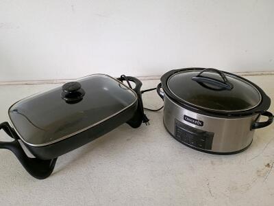 Crock-Pot 6qt Digital Slow Cooker & 16" Electric Skillet Set with Glass Lids