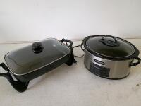 Crock-Pot 6qt Digital Slow Cooker & 16" Electric Skillet Set with Glass Lids