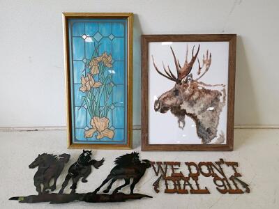 Set of Western and Nature-Themed Wall Art (Framed Prints & Metal Signs)