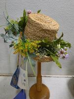 Victorian Style Black Mourning Bonnet & Award-Winning Floral Straw Bonnet with Ribbons - 3