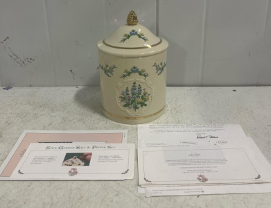 Lenox Spice Garden Porcelain Cookie Jar, 10.75" x 7", Hand-Decorated with 24K Gold Accents