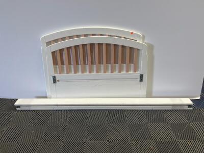White Wood Toddler/Twin Bed Frame with Headboard, Footboard, and Side Rails, 77"x40"x39"