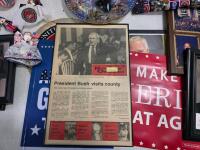 Large Patriotic Political & USMC Memorabilia Lot: Reagan, Bush, GOP, Ornaments, Plaques, Art - 3