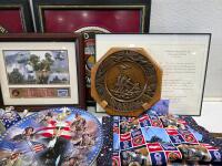 Large Patriotic Political & USMC Memorabilia Lot: Reagan, Bush, GOP, Ornaments, Plaques, Art - 5