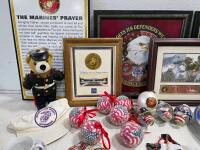 Large Patriotic Political & USMC Memorabilia Lot: Reagan, Bush, GOP, Ornaments, Plaques, Art - 6