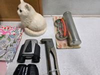 Mixed Household Lot with Meade Binoculars, Fabrics, Fitness Gear, Corkboard, LED Candles - 2