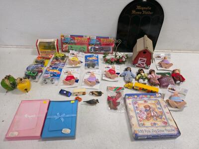 Vintage Die-cast Car Collection, Applause Figurines, Dolls, Puzzle, Stationery, Decor Lot