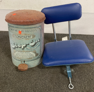 Mother Hubbards Convenient Step-on Waste Can And Bleacher Chair