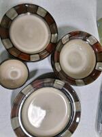 Mixed Home Goods Lot &ndash; Ceramic Dinnerware Set, Aurora Indoor Fountain, Queen Sheet Sets, D&eacute;cor - 2